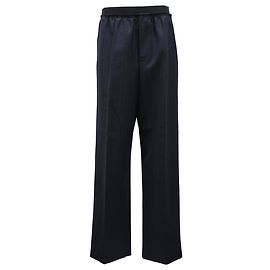 Bottega Veneta gerade Hosen aus marineblauer Wolle