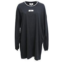 Maison Martin Margiela Vestido de suéter mini de cuello redondo Maison Margiela en algodón negro