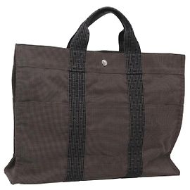 Hermès HERMES Borsa a mano Her Line MM in tela grigia Auth kk463