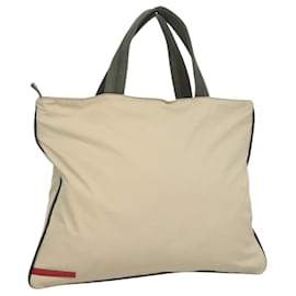 PRADA Sportliche Tragetasche aus Nylon Beige Silber Auth ti2991 - Prada