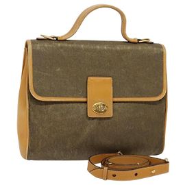 GUCCI Handtasche aus Canvas 2-Wege Beige Gold 000 46 0274 Auth th5937