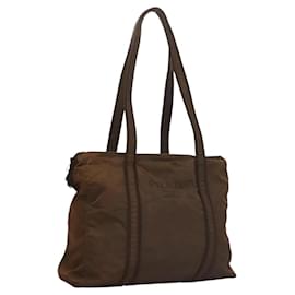 PRADA Tote Bag Nylon Braun Auth th5852