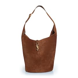 Saint Laurent, Le 5 A 7 hobo in suede color cognac