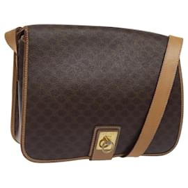 Borsa a spalla in tela Macadam CELINE in pelle PVC marrone oro Auth 119211 - Céline