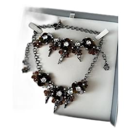 Parure Collier Bracelet et Boucles d'oreilles Dior Argentée