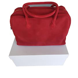 Borsa Balmain x Aurélie Bidermann in vitello scamosciato rosso