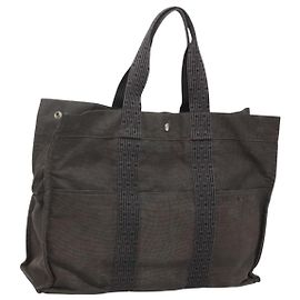 Hermès HERMES Handtasche Her Line MM aus grauem Canvas Auth sw510