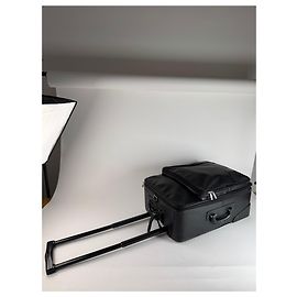 Valigia / Carrello in pelle Loewe Madrid vintage nera