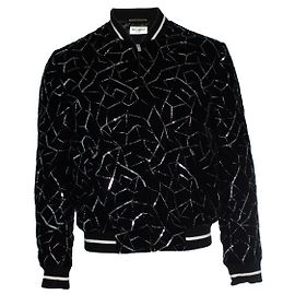 Silberne Teddy Tangle Bomberjacke von Saint Laurent 2019