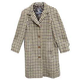 Abrigo Burberry de tweed beige y verde
