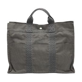 Hermès Hermes Tote Bag MM aus Air Line Canvas in Grau