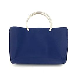 Chanel Navy Polyamid Tote-Handtasche