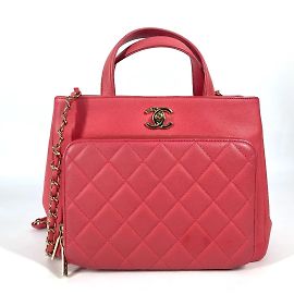 Chanel A93750 Rosa genarbtes Kalbsleder Tote Bag