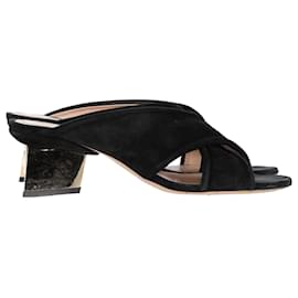 Mules de tira cruzada Nicholas Kirkwood en ante negro