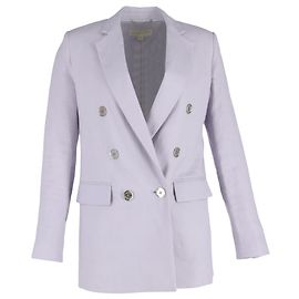 Blazer de doble botonadura en lino púrpura de Michael Kors