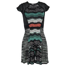 Robe mini en viscose multicolore à imprimé vagues tricoté Missoni