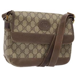 Borsa a spalla GUCCI GG Supreme Beige Oro Auth th5861