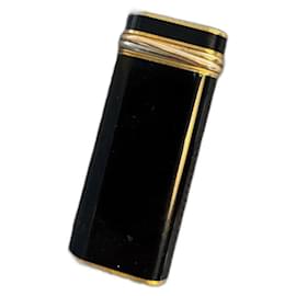 Cartier Trinity Oval Logo Gas Lighter Black Gold