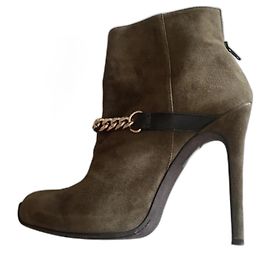 Giambattista Valli Ankle Boots Khaki Deerskin