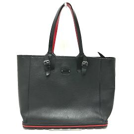 Bolso tote de cuero negro y rojo Christian Louboutin