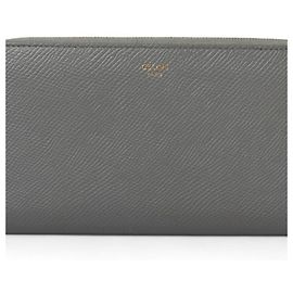 Céline Celine graue Leder Langbörse
