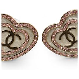 Orecchini a perno placcati in oro con strass Chanel