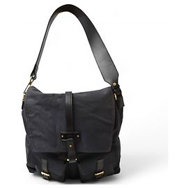 Borsa a spalla in tela di cotone nera Gucci