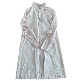 Vestido camisa Chanel de algodón a rayas rosa