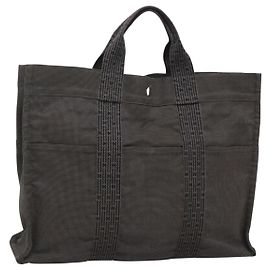 Hermès HERMES Borsa a mano Her Line MM in tela grigia Auth sw509