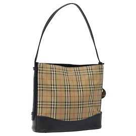 Borsa a spalla Nova Check Burberry in tela beige Auth 120468
