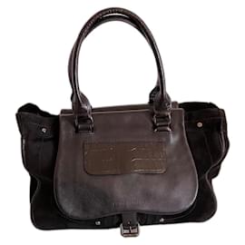 Longchamp Tote Bag aus Leder und Wildleder Schwarz