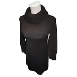 Saint James Wollkleid mit Rollkragen Schwarz