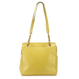 Borsa a spalla Chanel Green Triple CC Caviar