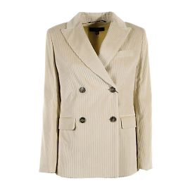 NWT Isabel Marant Étoile Daleyo Blazer de pana de doble botonadura crema 36