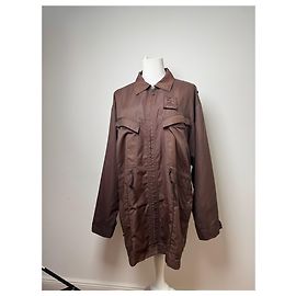 Vintage Fendi Roma Polyester-Trenchcoat L Braun