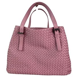Bottega Veneta Borsa tote grande in nappa intrecciato rosa chiaro senza cuciture di Bottega Venetta