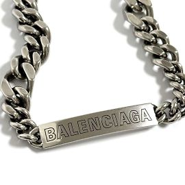 Balenciaga Men's Plate Twist Chain Necklace