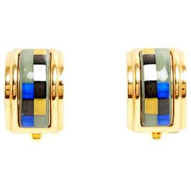 Hermès Boucles Clips Email Imprime Blue grey Clip on earrings Hermes