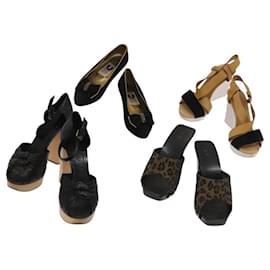 BALLY Fendi Chloe Sandalen Leder 4Set Weiß Schwarz Braun Auth ti3052 - Bally