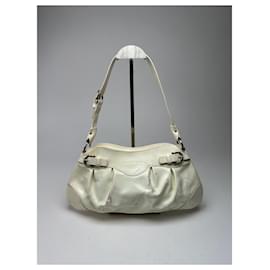 Borsa vintage in pelle verniciata bianca Salvatore Ferragamo