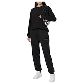 Camiseta clásica de manga larga Alexander Wang en jersey negro de alta torsión S