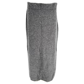 Falda larga de lana gris Massimo Dutti