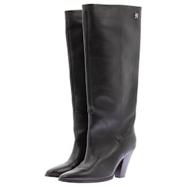 Botas de cuero negras Tommy Hilfiger Talla 38