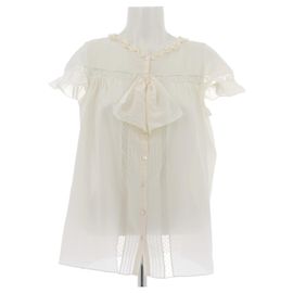 Blusa Christian Dior Blanca de Algodón de Manga Corta