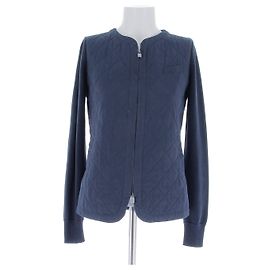 Loro Piana Veste matelassée zippée bleu marine Taille 38