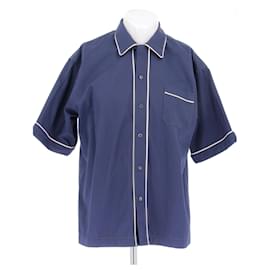 Camicia Marni a maniche corte blu navy in cotone