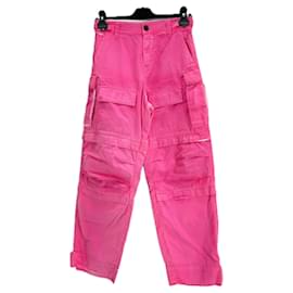 Autre Marque Pantalón cargo DARKPARK rosa fucsia algodón