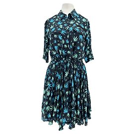 Vestido corto Zadig & Voltaire con estampado de hojas negro algodón 38