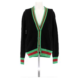 Schwarze und grüne Strickjacke - Gucci