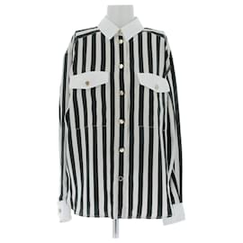 Saint Laurent Camicia di seta a righe